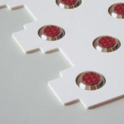 gabarit d’installation BEV plots podotactiles 25 mm inox visuellement contrastés | podotone © marcal